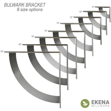 Ekena Millwork Bulwark Steel Bracket, Powder Coated Black 2"W x 12"D x 12"H BKTM02X12X12BUPBL